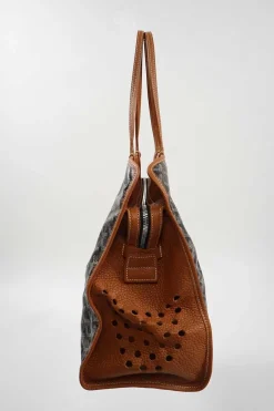 Black and Brown Canvas Sac Hardy Pet Carrier Tote Bag
