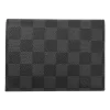 Black and grey Damier Graphite Canvas Leather Passport Cover