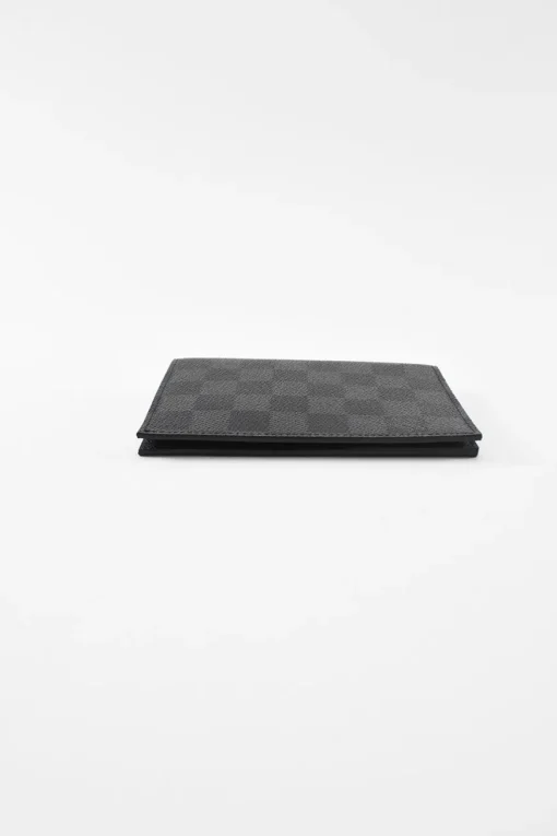 Black and grey Damier Graphite Canvas Leather Passport Cover