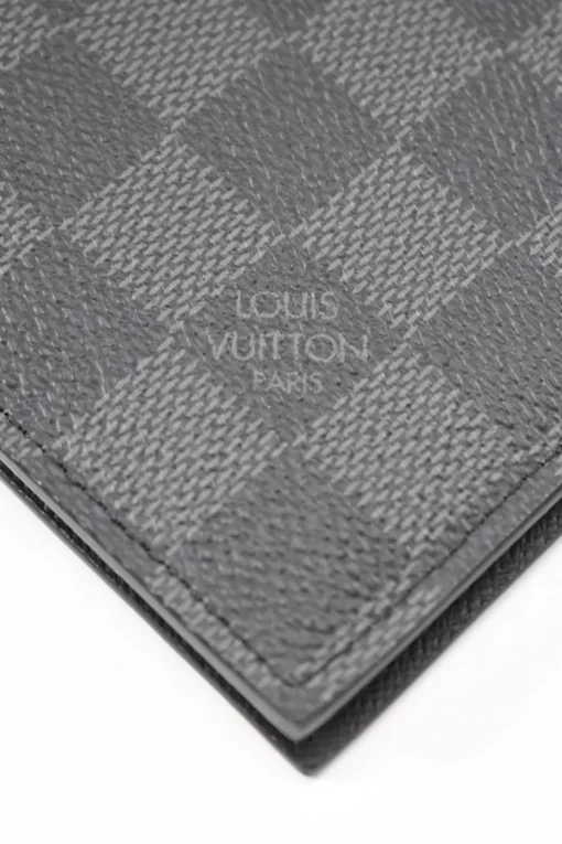 Black and grey Damier Graphite Canvas Leather Passport Cover