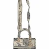 Black and latte Zodiac Toile de Jouy Medium Lady D-Lite bag with detachable shoulder strap