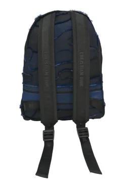 Black and navy cotton DiorTravel camouflage logo backpack