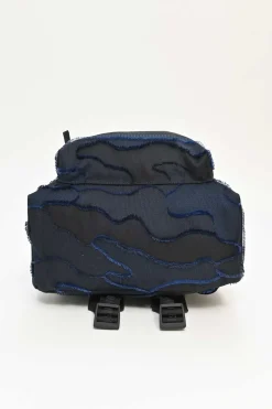Black and navy cotton DiorTravel camouflage logo backpack