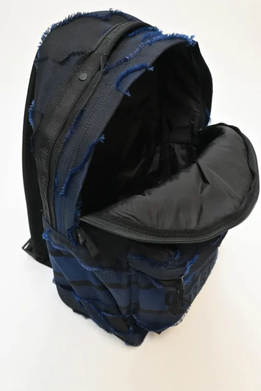 Black and navy cotton DiorTravel camouflage logo backpack