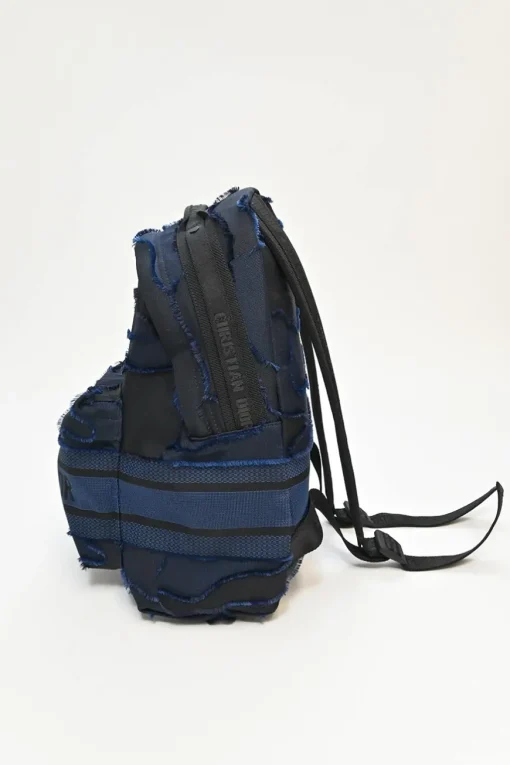 Black and navy cotton DiorTravel camouflage logo backpack