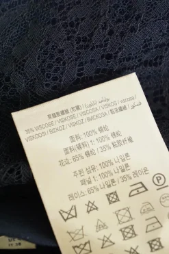 Black and navy semi-sheer viscose-blend lace panel pleated tulle skirt