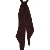 Black and red silk dot print skinny scarf