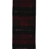 Black and red wool tartan fringe scarf