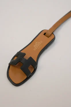 Black and tobacco leather Oran Nano charm
