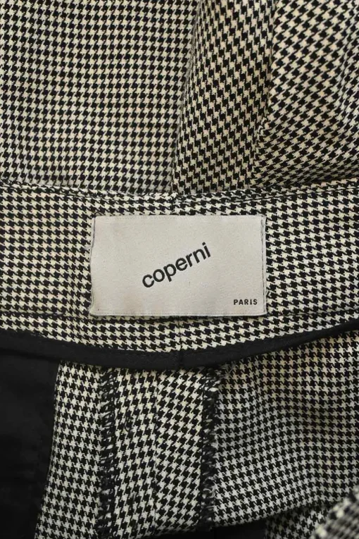 Black and white cotton Connection houndstooth check single breasted notch lapel jacket and pull-on tailored bermuda short suit set