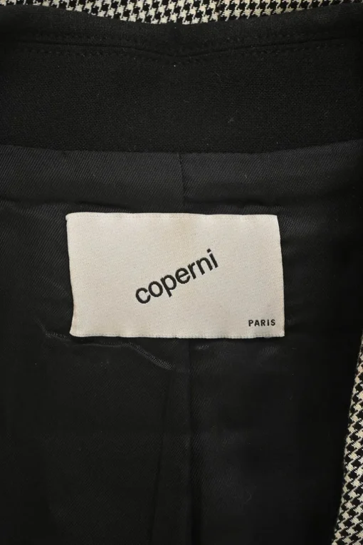 Black and white cotton Connection houndstooth check single breasted notch lapel jacket and pull-on tailored bermuda short suit set