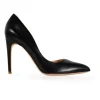 Black and white leather pointy toe high heels