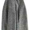 Black and white wool-blend tweed culottes