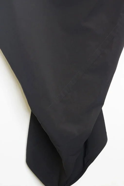 Black bias-cut gored pull-on ruched-front pencil skirt with elasticated waistband