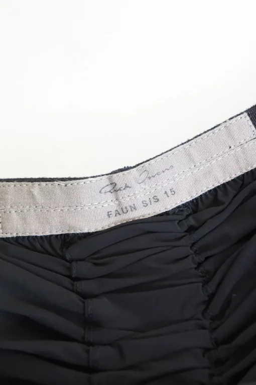 Black bias-cut gored pull-on ruched-front pencil skirt with elasticated waistband