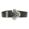 Black box calf leather Adaria laser-cut buckle belt