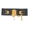 Black box calfskin and gold-finish metal ear belt featuring original Jean Schlumberger 1938 co-created house emblem earring