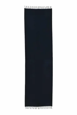 Black brushed flannel fringe wrap scarf