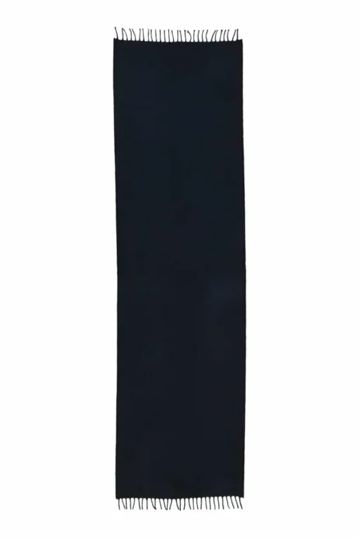 Black brushed flannel fringe wrap scarf