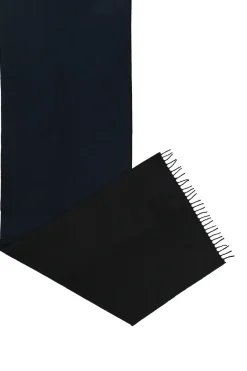 Black brushed flannel fringe wrap scarf