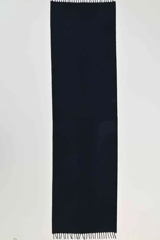 Black brushed flannel fringe wrap scarf