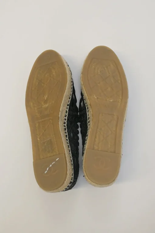 Black caged braided raffia and rubber slip-on espadrilles