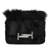 Black calf hair Pochette Double T handbag