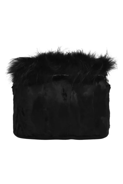 Black calf hair Pochette Double T handbag