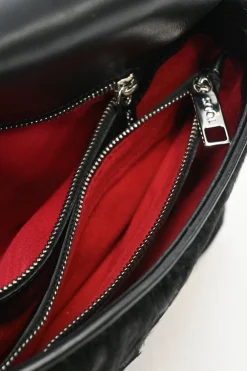 Black calf hair Pochette Double T handbag