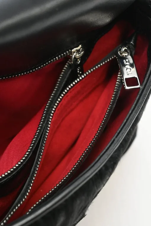 Black calf hair Pochette Double T handbag