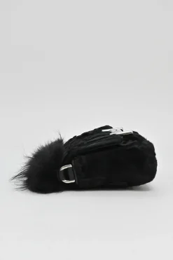 Black calf hair Pochette Double T handbag
