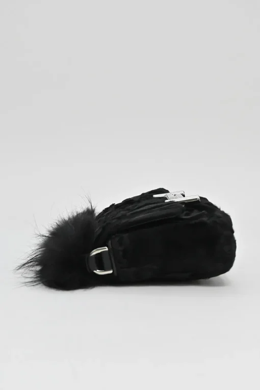 Black calf hair Pochette Double T handbag