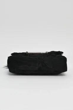 Black calf hair Pochette Double T handbag