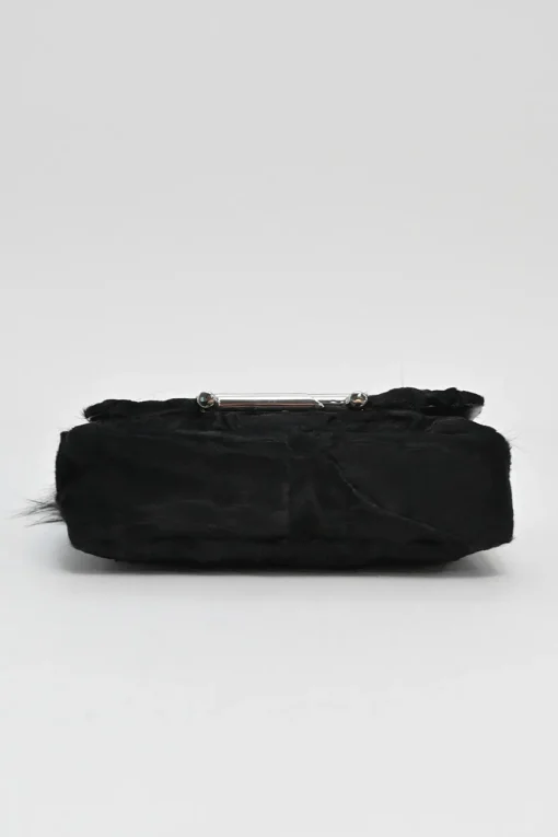 Black calf hair Pochette Double T handbag