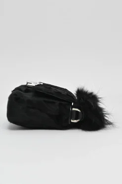 Black calf hair Pochette Double T handbag