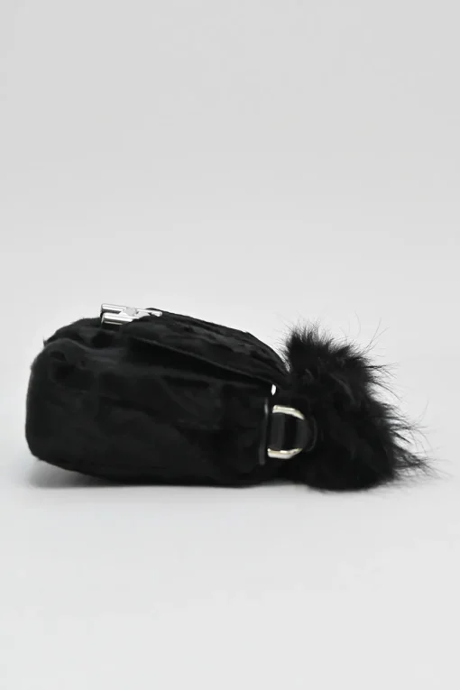 Black calf hair Pochette Double T handbag