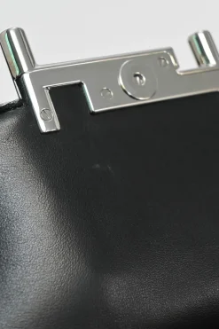 Black calf hair Pochette Double T handbag