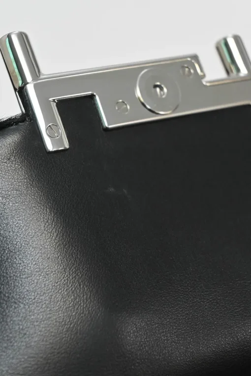 Black calf hair Pochette Double T handbag