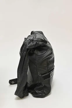 Black calfskin Girl Chanel shoulder bag with Coco Mark shank buttons