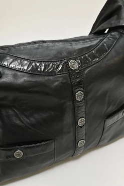 Black calfskin Girl Chanel shoulder bag with Coco Mark shank buttons