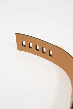 Black calfskin leather Collier de Chien 50 belt with gold-finish metal buckle