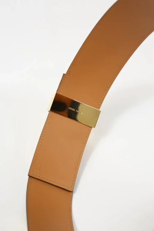 Black calfskin leather Collier de Chien 50 belt with gold-finish metal buckle