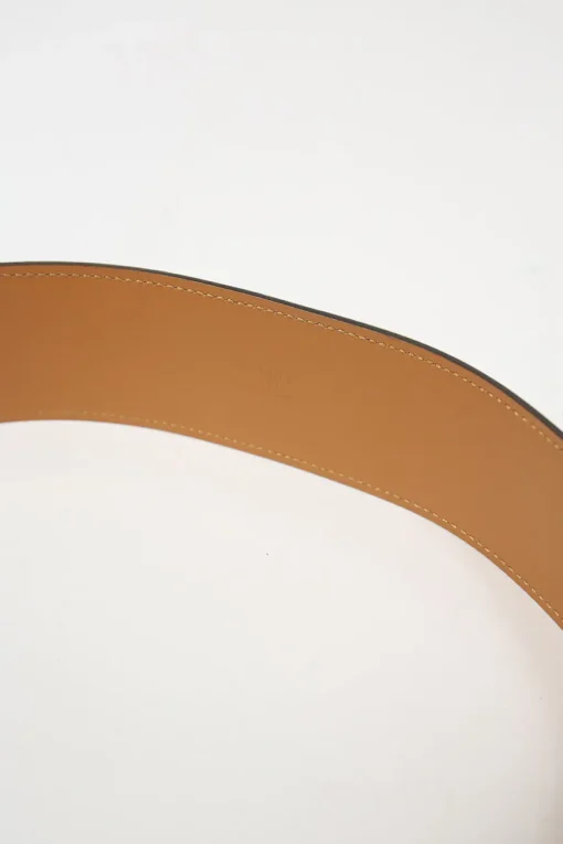 Black calfskin leather Collier de Chien 50 belt with gold-finish metal buckle