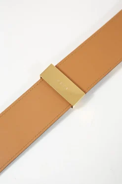 Black calfskin leather Collier de Chien 50 belt with gold-finish metal buckle