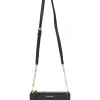 Black calfskin leather Vitello St.Dain Clutch bag with strap