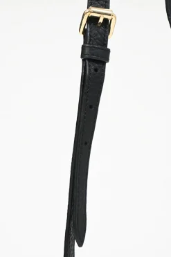 Black calfskin leather Vitello St.Dain Clutch bag with strap