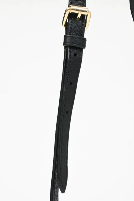Black calfskin leather Vitello St.Dain Clutch bag with strap