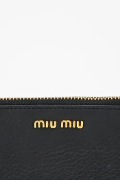 Black calfskin leather Vitello St.Dain Clutch bag with strap
