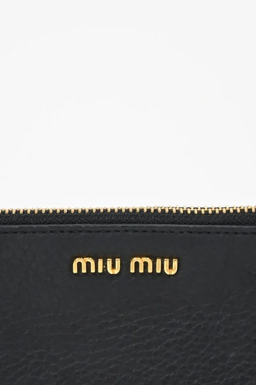 Black calfskin leather Vitello St.Dain Clutch bag with strap