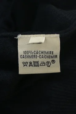 Black cashmere interlock jersey knit open-front cardigan